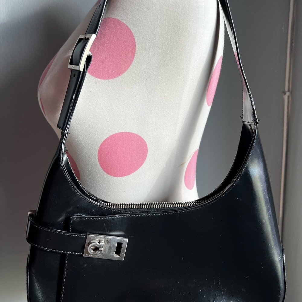 Salvatore Ferragamo shoulder bag black leather